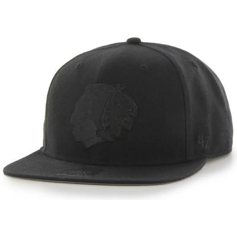 czapki-plana-czarny-snapback-chicago-blackhawks-nhl-47-brand