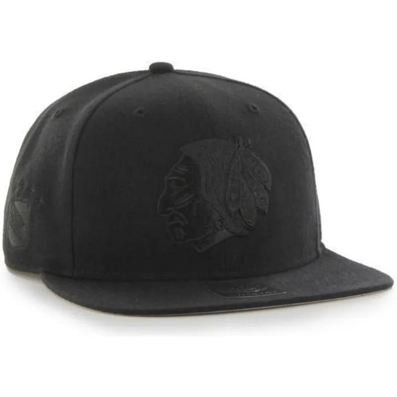czapki-plana-czarny-snapback-chicago-blackhawks-nhl-47-brand