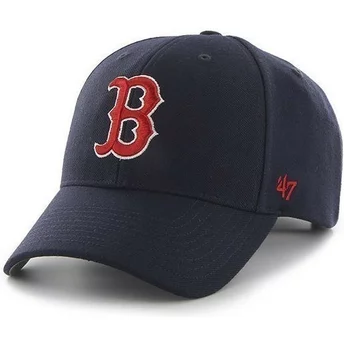 Wyginięta czapka ciemnoniebieska z logo czerwona Boston Red Sox MLB Clean Up 47 Brand