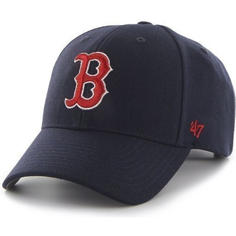 wyginieta-czapka-ciemnoniebieska-z-logo-czerwona-boston-red-sox-mlb-clean-up-47-brand