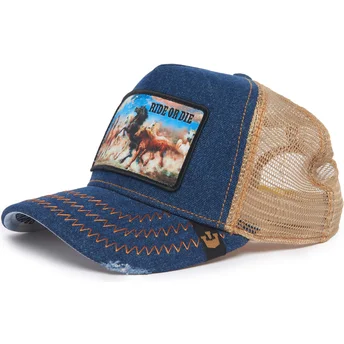 czapka-trucker-niebiesko-bezowa-kon-ride-or-die-model-no-21d302d13-rodeo-the-farm-od-goorin-bros