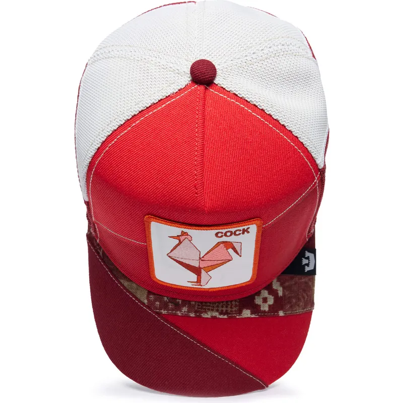 czapka-trucker-czerwona-kogut-cock-courage-farmigami-the-farm-od-goorin-bros