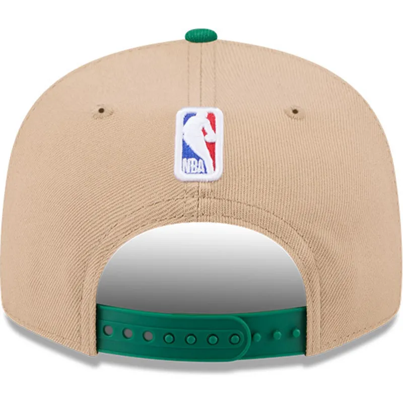 brazowo-zielona-plaska-czapka-snapback-9fifty-draft-2024-boston-celtics-nba-new-era