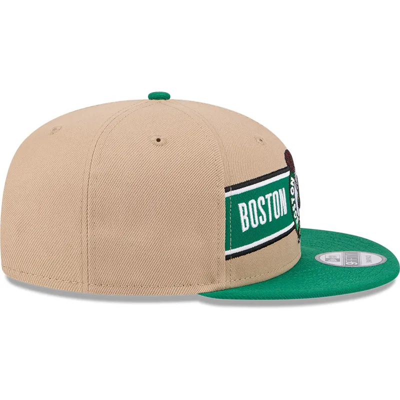 brazowo-zielona-plaska-czapka-snapback-9fifty-draft-2024-boston-celtics-nba-new-era