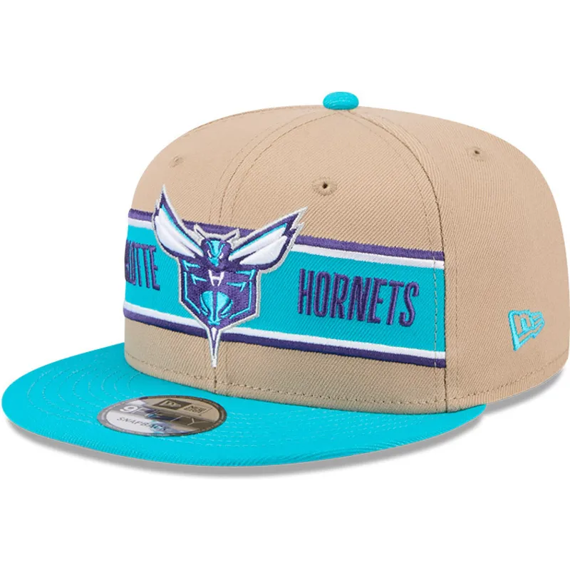 brazowa-i-niebieska-czapka-z-daszkiem-snapback-9fifty-draft-2024-charlotte-hornets-nba-new-era