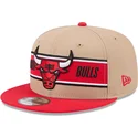 brazowa-i-czerwona-plaska-czapka-snapback-9fifty-draft-2024-chicago-bulls-nba-new-era