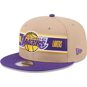 Brązowo-fioletowa czapka z daszkiem snapback 9FIFTY Draft 2024 Los Angeles Lakers NBA New Era