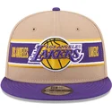 brazowo-fioletowa-czapka-z-daszkiem-snapback-9fifty-draft-2024-los-angeles-lakers-nba-new-era