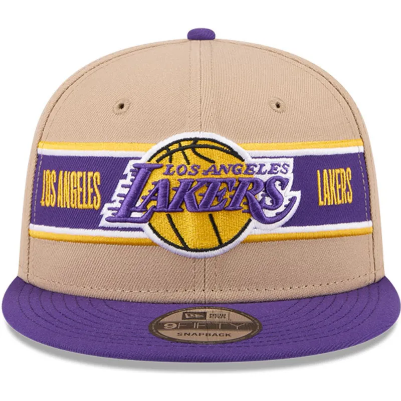 brazowo-fioletowa-czapka-z-daszkiem-snapback-9fifty-draft-2024-los-angeles-lakers-nba-new-era