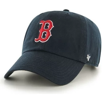 Wyginięta czapka ciemnoniebieska Boston Red Sox MLB Clean Up 47 Brand