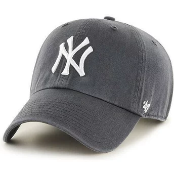 Wyginięta czapka szara New York Yankees MLB Clean Up 47 Brand