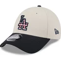 bezowo-granatowa-zakrzywiona-czapka-snapback-9forty-stretch-snap-4th-of-july-los-angeles-dodgers-mlb-new-era