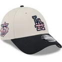 bezowo-granatowa-zakrzywiona-czapka-snapback-9forty-stretch-snap-4th-of-july-los-angeles-dodgers-mlb-new-era