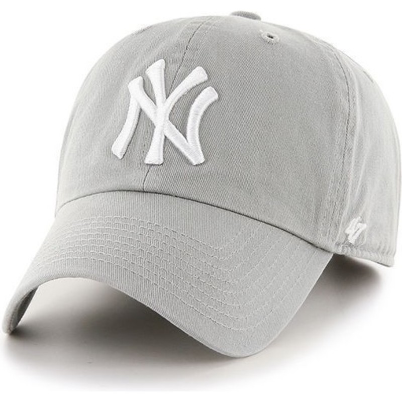 wyginieta-czapka-szara-new-york-yankees-mlb-clean-up-47-brand