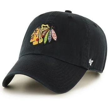 czapki-curva-czarny-tasma-regulowana-chicago-blackhawks-nhl-47-brand