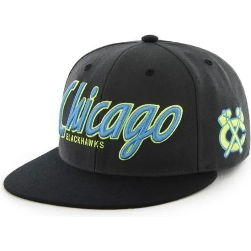 czapki-plana-czarny-snapback-de-letras-chicago-blackhawks-nhl-47-brand