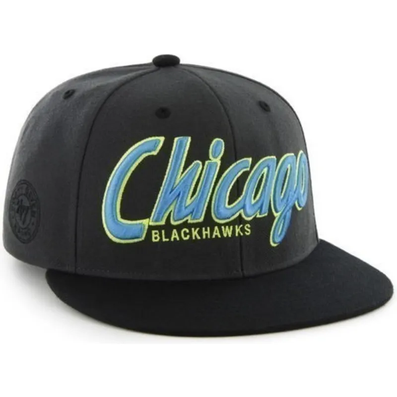 czapki-plana-czarny-snapback-de-letras-chicago-blackhawks-nhl-47-brand