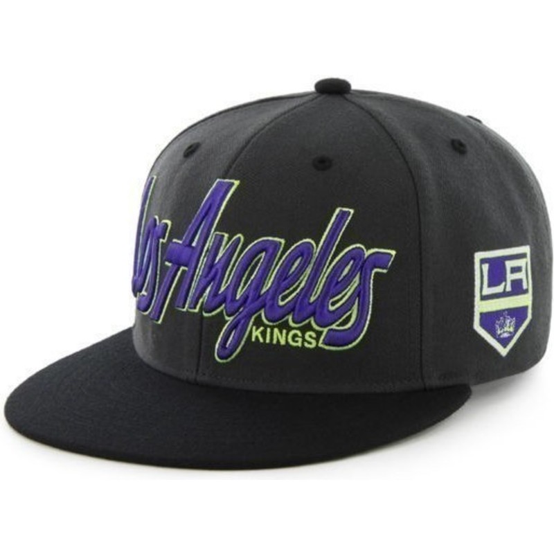 plaska-czapka-czarna-snapback-z-logo-litery-los-angeles-kings-nhl-47-brand