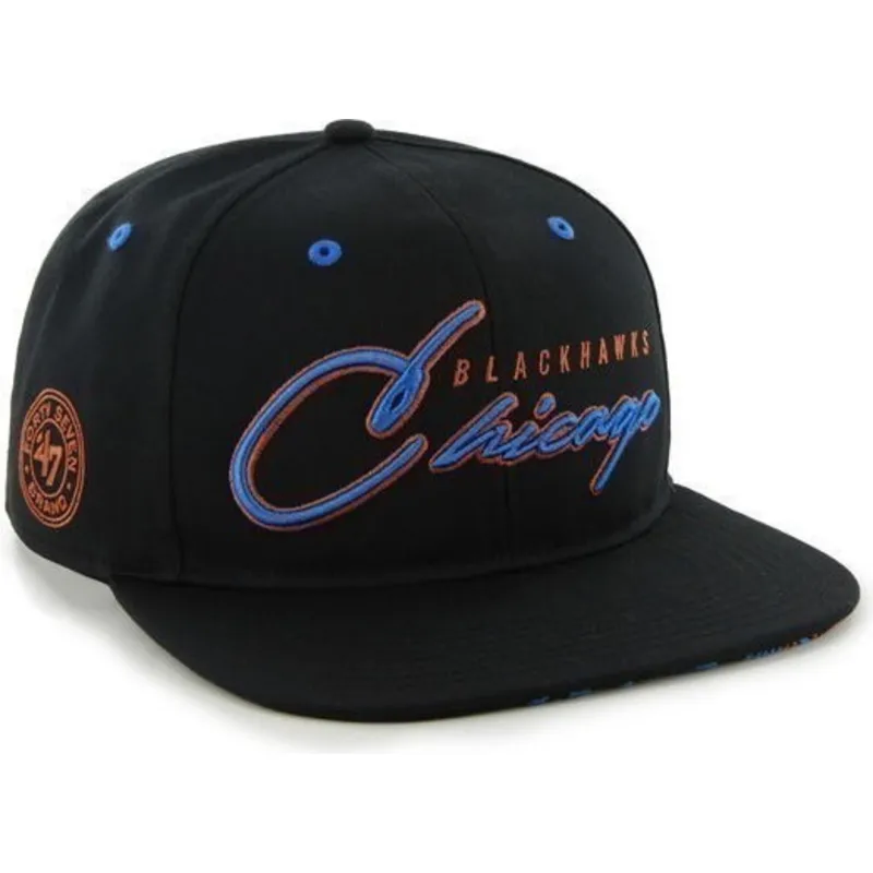 czapki-plana-czarny-snapback-de-letras-chicago-blackhawks-nhl-47-brand