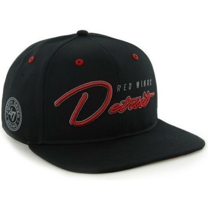 plaska-czapka-czarna-snapback-z-logo-litery-detroit-red-wings-nhl-47-brand