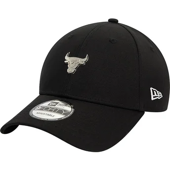 New Era Curved Brim 9FORTY Metallic Pin Chicago Bulls NBA Black Adjustable Cap