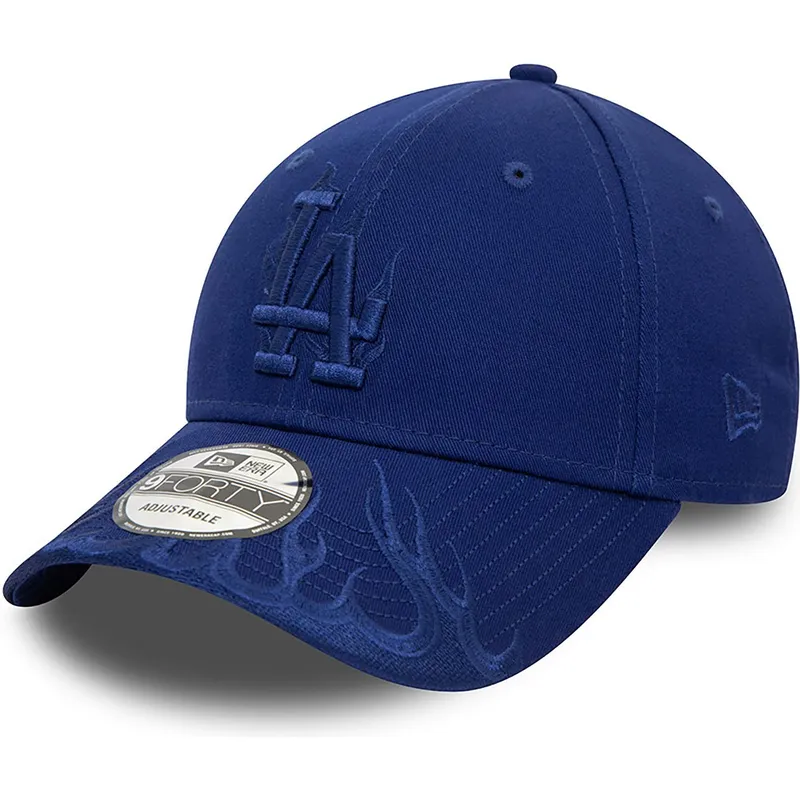 czapki-curva-niebieski-tasma-regulowana-9forty-flame-los-angeles-dodgers-mlb-new-era