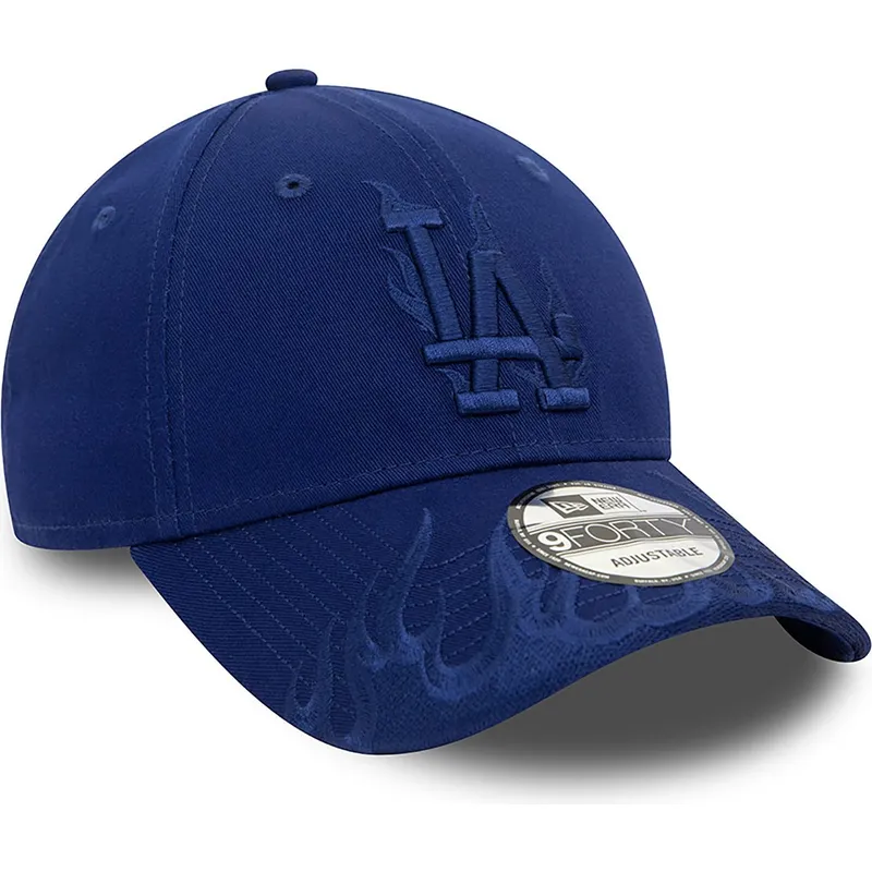 czapki-curva-niebieski-tasma-regulowana-9forty-flame-los-angeles-dodgers-mlb-new-era