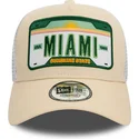 czapki-curva-bezowy-snapback-a-frame-license-plate-miami-ciudades-y-playas-new-era
