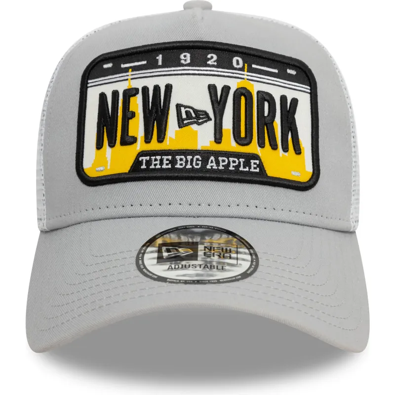 czapki-curva-szary-snapback-a-frame-license-plate-new-york-ciudades-y-playas-new-era