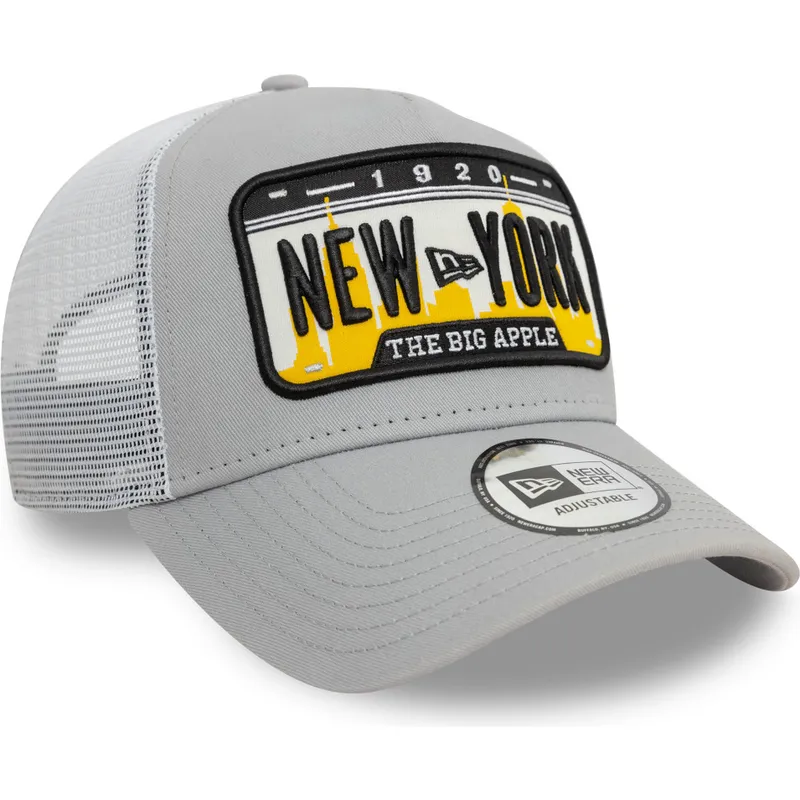 czapki-curva-szary-snapback-a-frame-license-plate-new-york-ciudades-y-playas-new-era