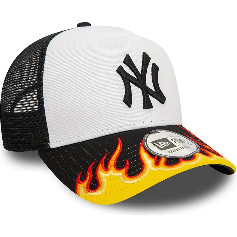 czapki-curva-bialy-snapback-a-frame-flame-new-york-yankees-mlb-new-era