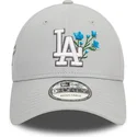 czapki-curva-szary-tasma-regulowana-9forty-flower-icon-los-angeles-dodgers-mlb-new-era