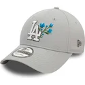 czapki-curva-szary-tasma-regulowana-9forty-flower-icon-los-angeles-dodgers-mlb-new-era