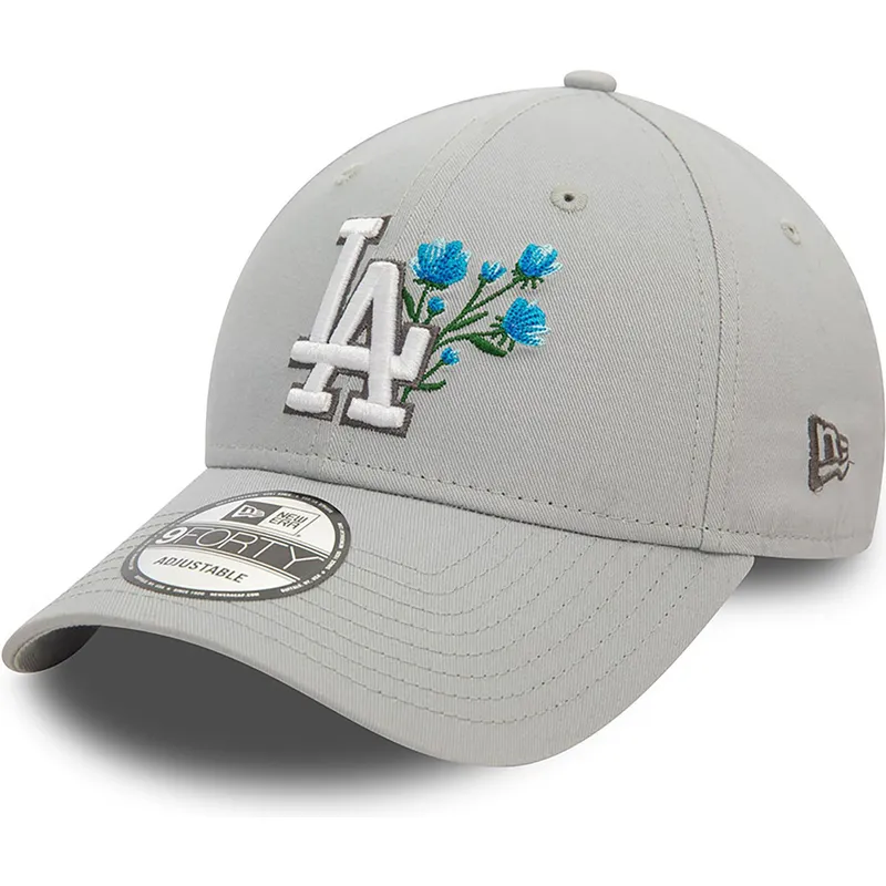 czapki-curva-szary-tasma-regulowana-9forty-flower-icon-los-angeles-dodgers-mlb-new-era