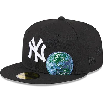 New Era Flat Brim 59FIFTY Global New York Yankees MLB Black Fitted Cap