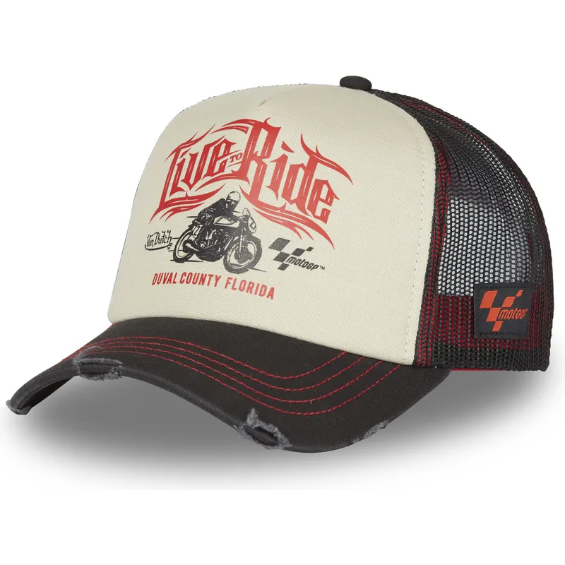 bezowo-czarna-czapka-truckerka-moto-gp3-motogp-od-von-dutch