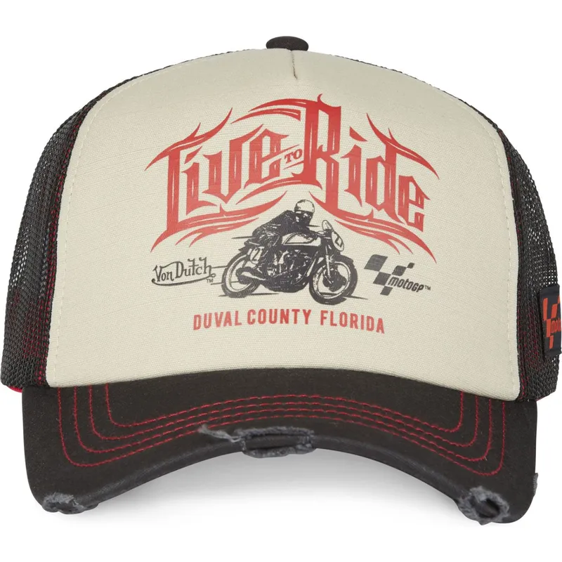 bezowo-czarna-czapka-truckerka-moto-gp3-motogp-od-von-dutch