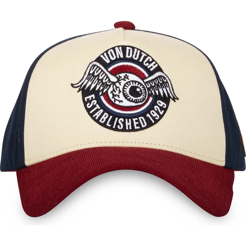czapka-z-daszkiem-bezowa-niebieska-i-czerwona-snapback-vint02-von-dutch