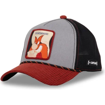 Capslab Yosemite Sam LOO10 SAM Looney Tunes Grey, Red and Black Trucker Hat