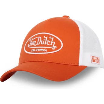 Czapka trucker pomarańczowo-biała regulowana LOF B17 Von Dutch