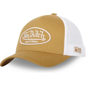 Regulowana brązowo-biała czapka trucker LOF B18 Von Dutch