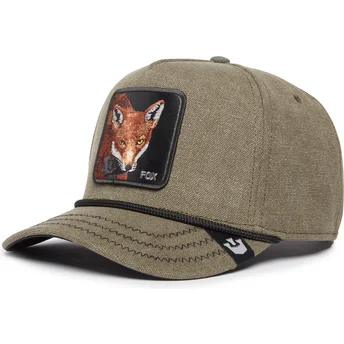 zielona-czapka-z-daszkiem-snapback-z-lisem-foxy-duck-canvas-the-farm-od-goorin-bros