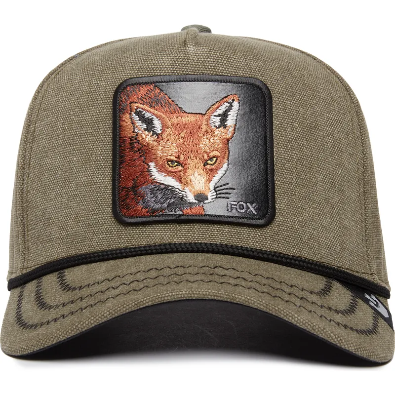 zielona-czapka-z-daszkiem-snapback-lis-foxy-duck-canvas-the-farm-od-goorin-bros