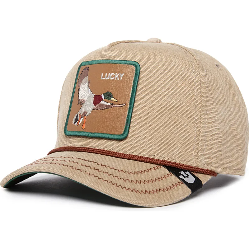 bezowa-czapka-z-daszkiem-snapback-kaczka-lucky-duck-canvas-the-farm-od-goorin-bros