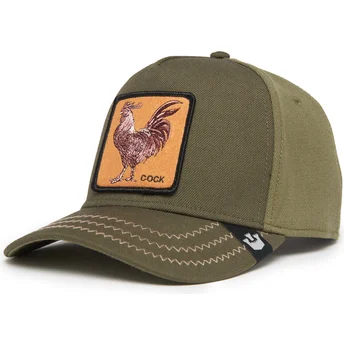 Zielona czapka z daszkiem snapback z kogutem Cock Field 100 All Season Wool The Farm od Goorin Bros.