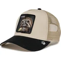 bezowo-czarna-czapka-trucker-z-leniwcem-the-faded-sloth-eco-brutalism-the-farm-od-goorin-bros