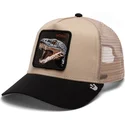 bezowo-czarna-czapka-trucker-z-wezem-the-vicious-snake-eco-brutalism-the-farm-od-goorin-bros