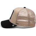 bezowo-czarna-czapka-trucker-z-wezem-the-vicious-snake-eco-brutalism-the-farm-od-goorin-bros