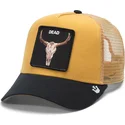 czapka-trucker-zolto-czarna-byk-the-dead-skull-eco-brutalism-the-farm-od-goorin-bros