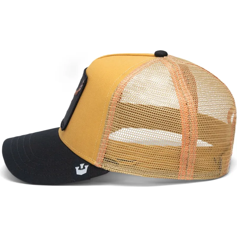 czapka-trucker-zolta-i-czarna-byk-the-dead-skull-eco-brutalism-the-farm-od-goorin-bros